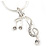Small Crystal 'Musical Notes' Pendant with Silver Tone Snake Type Chain - 45cm L/ 4cm Ext - view 2