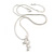 Small Crystal 'Musical Notes' Pendant with Silver Tone Snake Type Chain - 45cm L/ 4cm Ext - view 3
