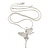Crystal Fairy Pendant with Snake Style Chain In Silver Tone - 44cm L/ 4cm Ext - view 2
