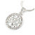 Silver Tone Small Crystal Tree Of Life Round Pendant with Snake Type Chain - 44cm L/ 4cm Ext - view 2