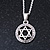 Star of David Pendant with Clear Accent on Silver Tone Chain - 45cm L/ 4cm Ext - view 4