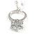 Small CZ Ring Pendant with Silver Tone Metal Chain - 44cm L/ 4cm Ext - view 7