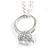 Small CZ Ring Pendant with Silver Tone Metal Chain - 44cm L/ 4cm Ext - view 8