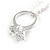 Small CZ Ring Pendant with Silver Tone Metal Chain - 44cm L/ 4cm Ext