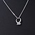 Small CZ Ring Pendant with Silver Tone Metal Chain - 44cm L/ 4cm Ext - view 6