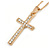 Clear Crystal Cross Pendant with Gold Tone Chain - 44cm L/ 5cm Ext - view 2