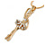 Crystal Ballerina Pendant with Gold Tone Snake Style Chain - 40cm L/ 5cm Ext - view 4