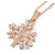 Small Crystal 'Tree Of Life' Pendant with Rose Gold Tone Chain - 44cm L/ 4cm Ext - view 2