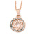 Star of David Pendant with Clear Accent on Rose Gold Tone Chain - 45cm L/ 4cm Ext