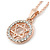 Star of David Pendant with Clear Accent on Rose Gold Tone Chain - 45cm L/ 4cm Ext - view 2