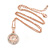 Star of David Pendant with Clear Accent on Rose Gold Tone Chain - 45cm L/ 4cm Ext - view 3
