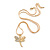 Small Crystal Butterfly Pendant With Gold Tone Snake Chain - 40m Length/ 5cm Extension - view 3