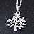 Small Crystal 'Tree Of Life' Pendant with Silver Tone Chain - 44cm L/ 4cm Ext - view 2