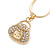 Small Fancy Crystal Bag Pendant with Gold Tone Snake Type Chain - 42cm L/ 5cm Ext - view 2