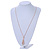 Crystal Feather Pendant with Long Double Chain In Rose Gold Tone - 80cm L - view 2