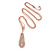 Crystal Feather Pendant with Long Double Chain In Rose Gold Tone - 80cm L - view 3