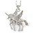 Delicate Crystal Unicorn Pendant with Silver Tone Chain - 40cm L/ 4cm Ext