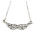 Delicate Clear Crystal Wings Pendant with Silver Tone Chain - 42cm L/ 4cm Ext