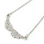Delicate Clear Crystal Wings Pendant with Silver Tone Chain - 42cm L/ 4cm Ext - view 3