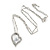 Romantic Crystal Open Heart Pendant with Silver Tone Chain - 41cm L/ 4cm Ext - view 3