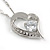 Romantic Crystal Open Heart Pendant with Silver Tone Chain - 41cm L/ 4cm Ext - view 5