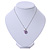 Amethyst Faceted Glass Heart Shape Pendant with Silver Tone Beaded Chain - 40cm L/ 5cm Ext - view 2