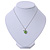 Light Green Faceted Glass Heart Shape Pendant with Silver Tone Beaded Chain - 40cm L/ 5cm Ext - view 3