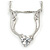 Delicate Clear CZ Heart Stone with Wings Pendant with Silver Tone Chain - 42cm L/ 5cm Ext - view 4
