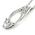 Delicate Clear CZ Heart Stone with Wings Pendant with Silver Tone Chain - 42cm L/ 5cm Ext - view 5