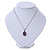 Amethyst/ Clear Crystal Teardrop Pendant with Silver Tone Chain - 42cm L/ 5cm Ext - view 2