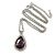 Amethyst/ Clear Crystal Teardrop Pendant with Silver Tone Chain - 42cm L/ 5cm Ext - view 4