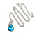 Sky Blue/ Clear Crystal Teardrop Pendant with Silver Tone Chain - 40cm L/ 6cm Ext - view 5