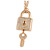 Statement Crystal Lock and Key Pendant with Chunky Long Chain In Gold Tone - 68cm