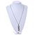 Clear Crystal Medallion Pendant with Thick Long Chain In Silver Tone - 70cm L - view 3