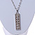 Clear Crystal Medallion Pendant with Thick Long Chain In Silver Tone - 70cm L - view 4