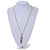 Clear Crystal Medallion Pendant with Thick Long Chain In Gold Tone - 70cm L - view 3