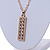 Clear Crystal Medallion Pendant with Thick Long Chain In Gold Tone - 70cm L - view 4