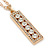 Clear Crystal Medallion Pendant with Thick Long Chain In Gold Tone - 70cm L - view 6