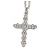 Medium Crystal Cross Pendant with Chunky Long Chain In Silver Tone - 70cm L