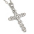 Medium Crystal Cross Pendant with Chunky Long Chain In Silver Tone - 70cm L - view 6