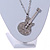 Statement Crystal Guitar Pendant with Long Chunky Chain In Silver Tone - 68cm L - view 4