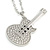 Statement Crystal Guitar Pendant with Long Chunky Chain In Silver Tone - 68cm L - view 6