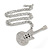 Statement Crystal Guitar Pendant with Long Chunky Chain In Silver Tone - 68cm L - view 2