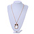Large Crystal Owl Pendant with Chunky Chain In Gold Tone - 70cm L - view 3