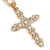 Medium Crystal Cross Pendant with Chunky Long Chain In Gold Tone - 66cm L - view 6