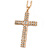 Statement Crystal Cross Pendant with Chunky Long Chain In Gold Tone - 66cm L