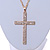 Large Crystal Cross Pendant with Chunky Long Chain In Gold Tone - 70cm L - view 4