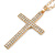 Large Crystal Cross Pendant with Chunky Long Chain In Gold Tone - 70cm L - view 5