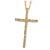 Large Crystal Cross Pendant with Chunky Long Chain In Gold Tone - 70cm L