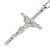 Statement Crystal Cross Pendant with Chunky Long Chain In Silver Tone - 70cm L - view 5